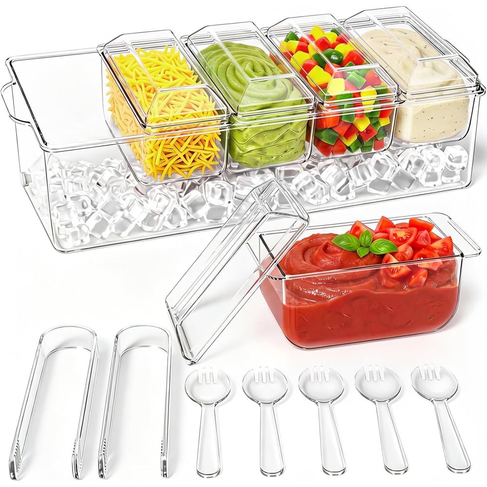 Garnish Tray Set - Vassoio per Condimenti, Contenitore Refrigerato per