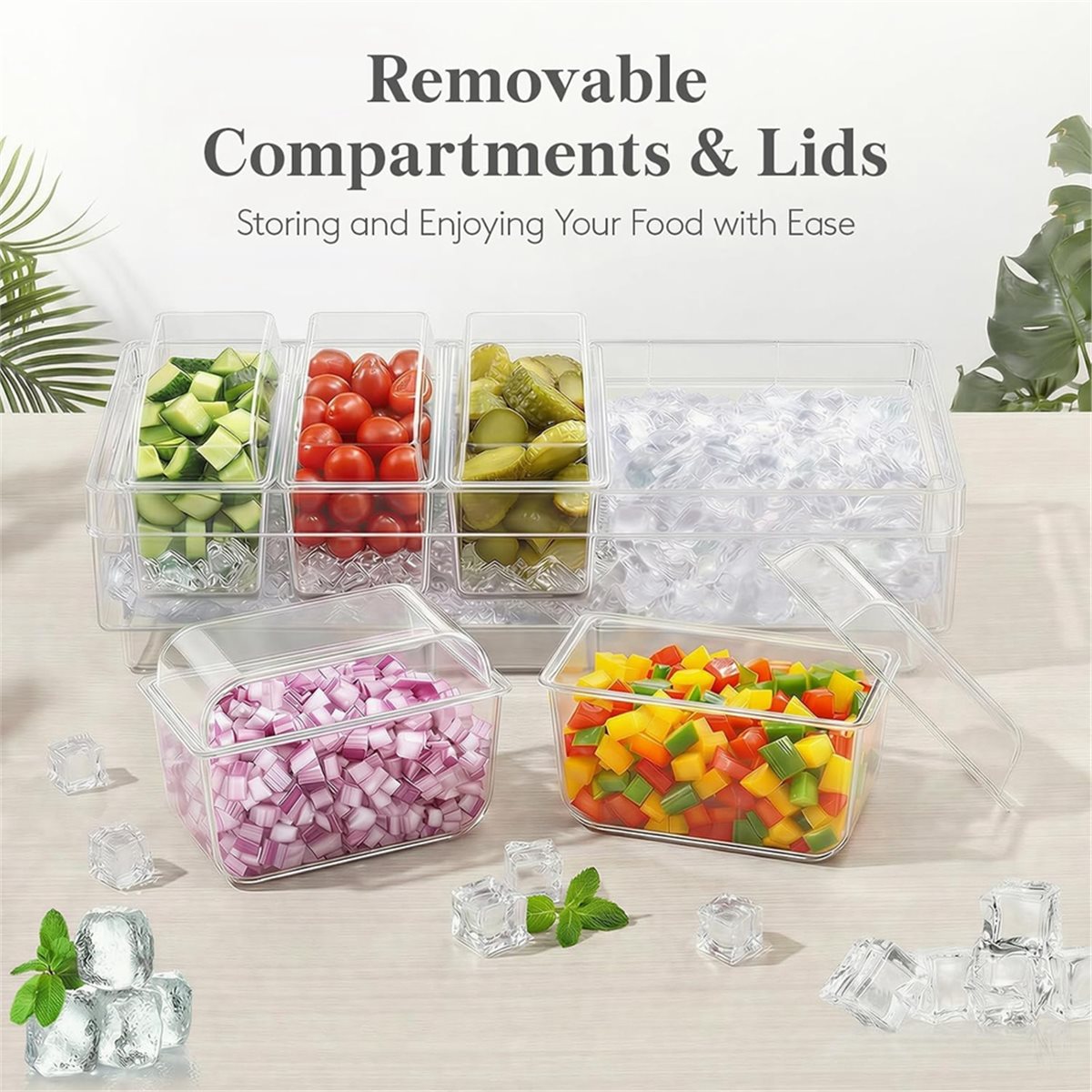 Garnish Tray Set - Contenitori refrigerati per condimenti A1846K, set