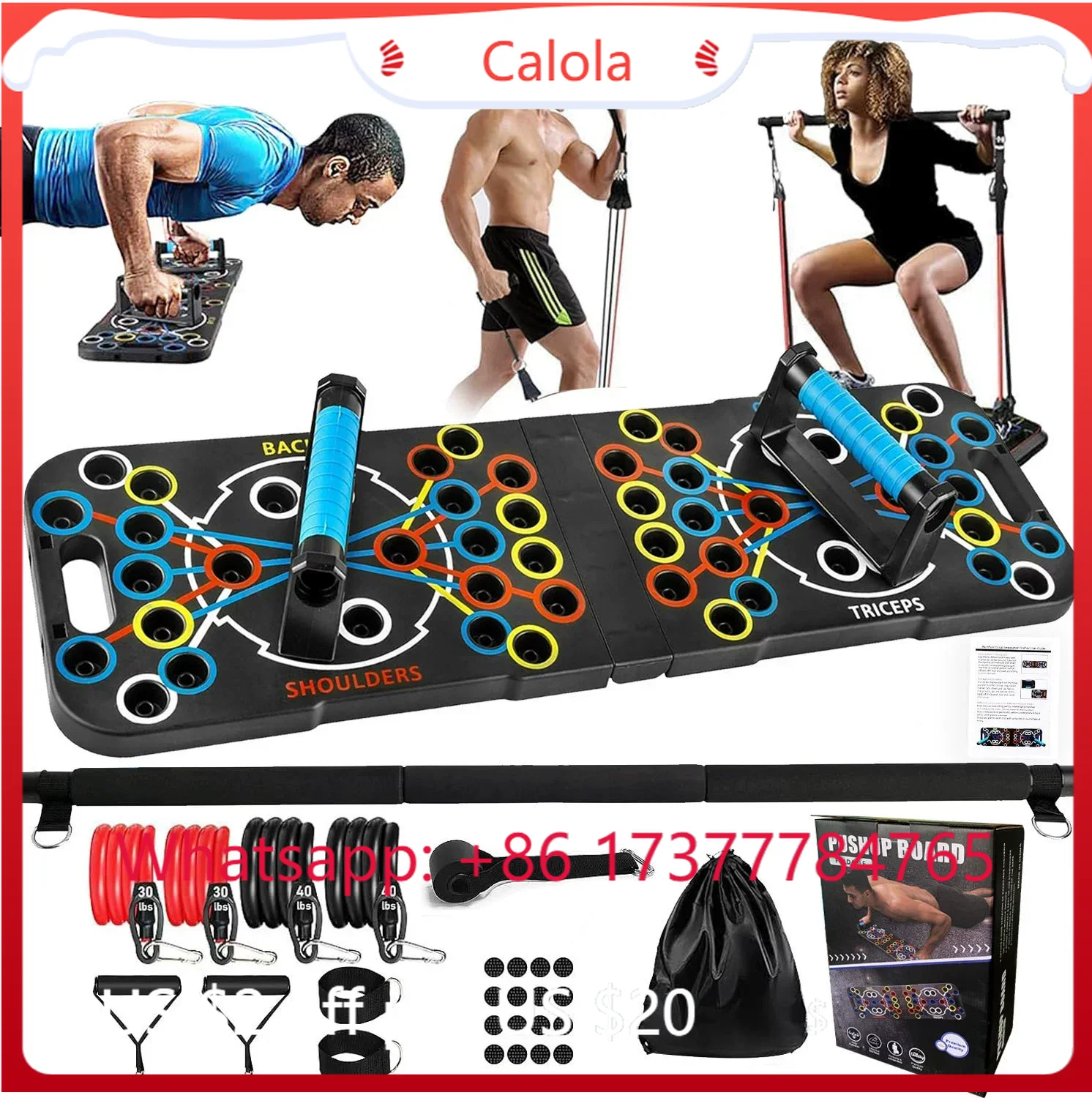 Home Bar Setup Kit - Set Multifunzionale per Push-Up con Barra