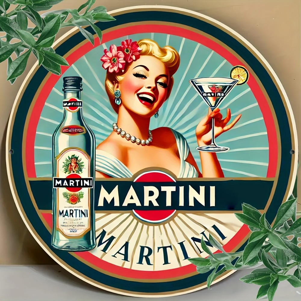 Home Bar And Restaurant - Targa in latta vintage con immagine