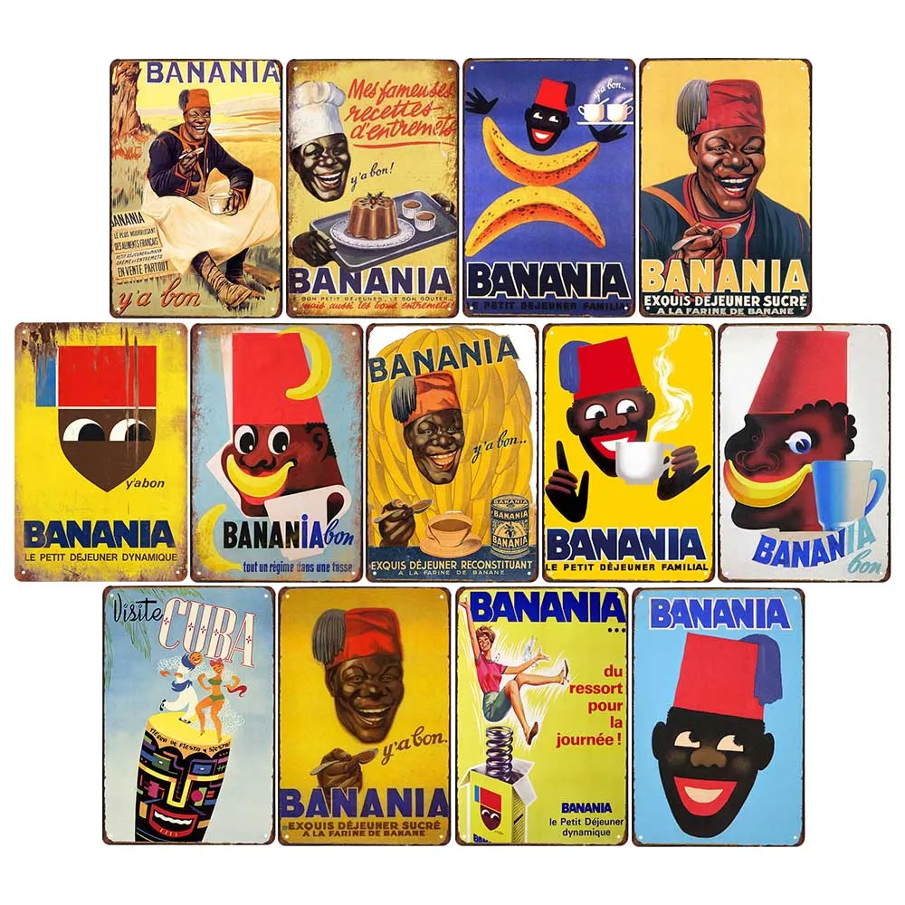 Home Bar Cafe - FOOD Metallo Wall Art Signs BANANIA